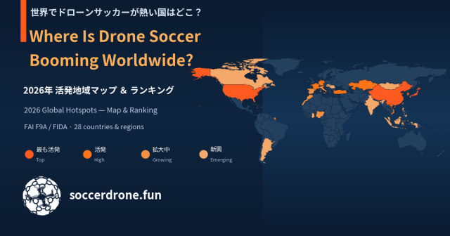 世界のドローンサッカーが活発な地域を図にしました。