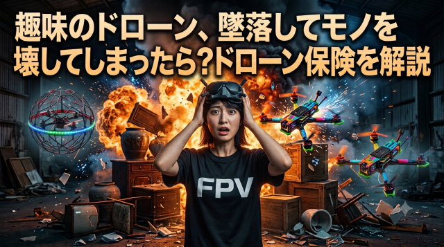 趣味のドローン、墜落してモノを壊してしまった場合の保険はどんな物があるか？